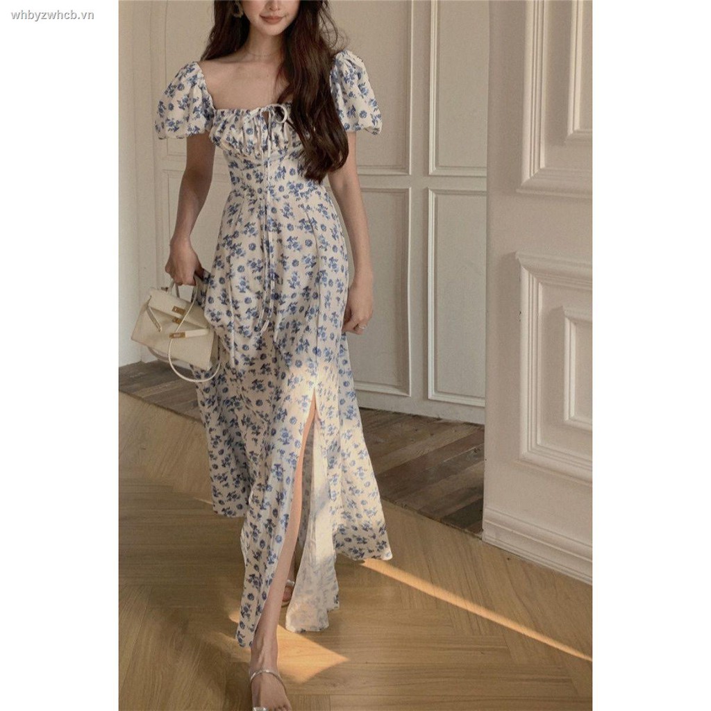 Đầm Hoa Tay Phồng Phong Cách Retro Thời Trang Hè 2021 Cho Nữ | BigBuy360 - bigbuy360.vn