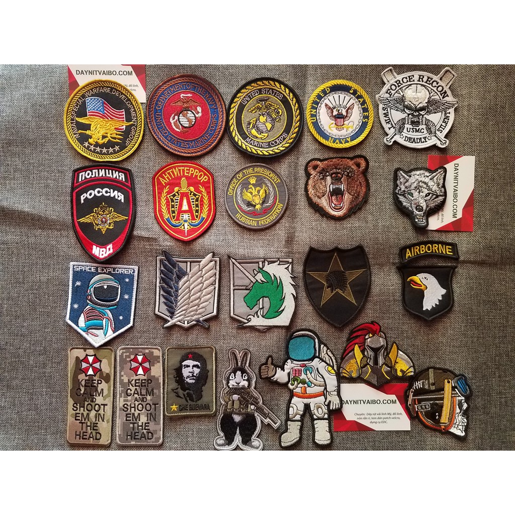 Tấm dán patch velro nhựa trang trí balo  511, áo khoát có mặt bông Cờ Mỹ, y tế, umbrella, Transformer, US Seals