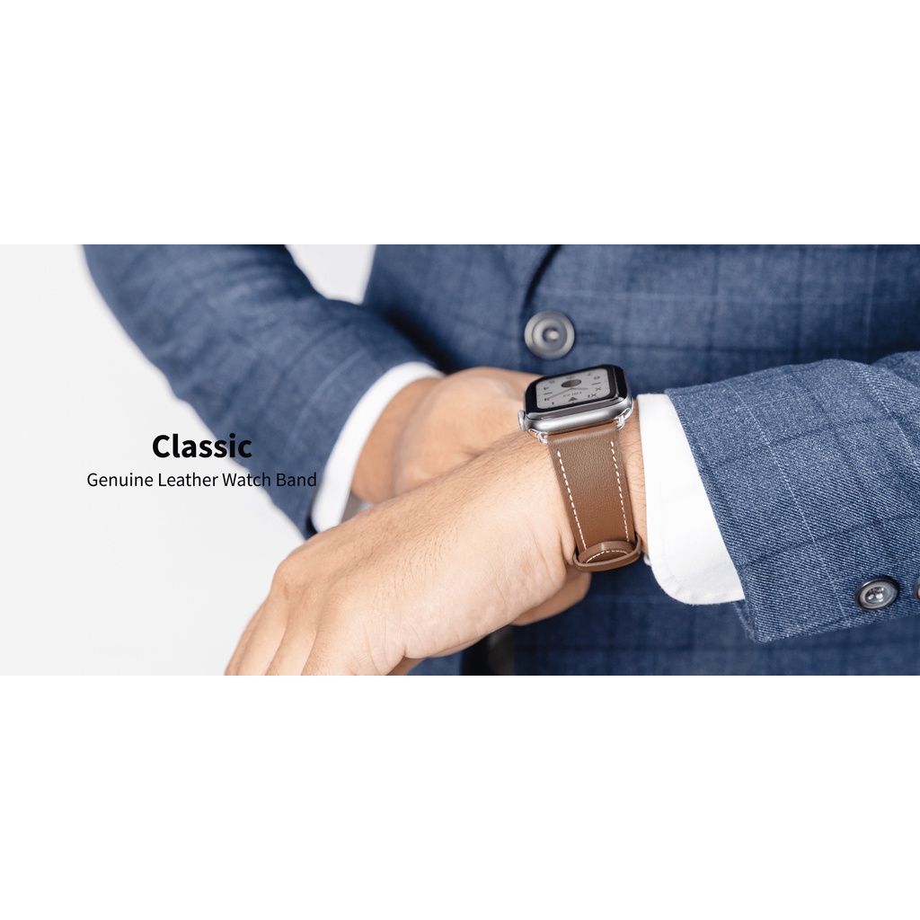 Dây da SwitchEasy  Classic Genuine Leather Dành Cho Apple Watch Series (1~7/ SE) size 38/40/41 và 42/44/45mm_ Chĩnh Hãng