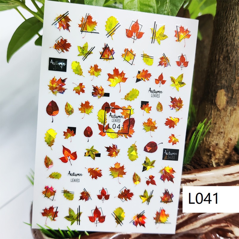 1 Miếng Dán Trang Trí Móng Tay Hình Hoa Lá Trái Tim 3D Thời Trang