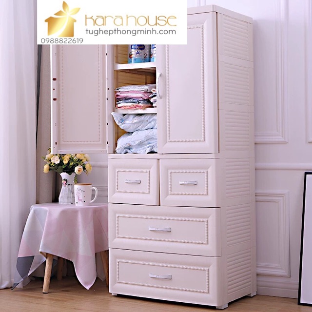 Tủ nhựa giả gỗ cao cấp nhập khẩu. Tủ 7 ngăn coa treo đồ, coa bánh xe, coa tay cầm. Hàng loại 1. Bảo hành 2 năm.
