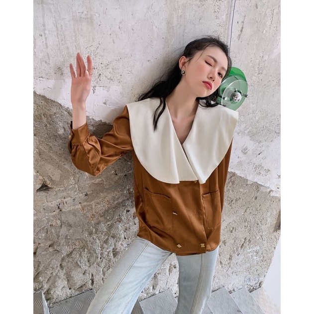 Đầm vest dáng suông cổ bèo koreastyle