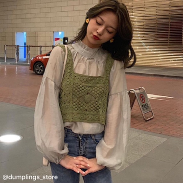 Set áo voan + áo len