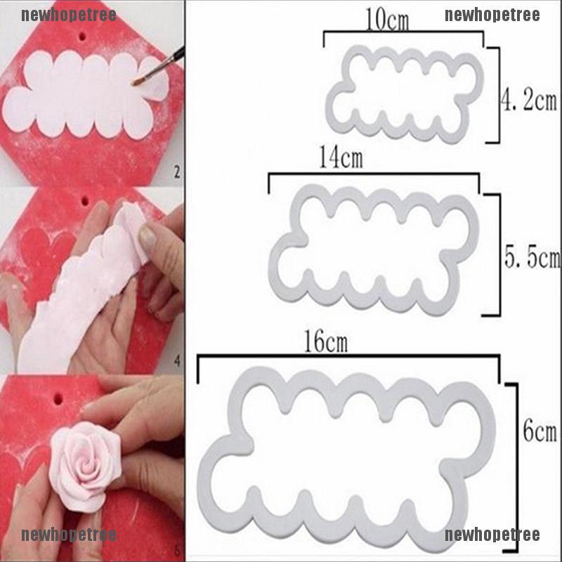 Set 3 Khuôn Cắt Tạo Hình Hoa Hồng 3D Trang Trí Bánh