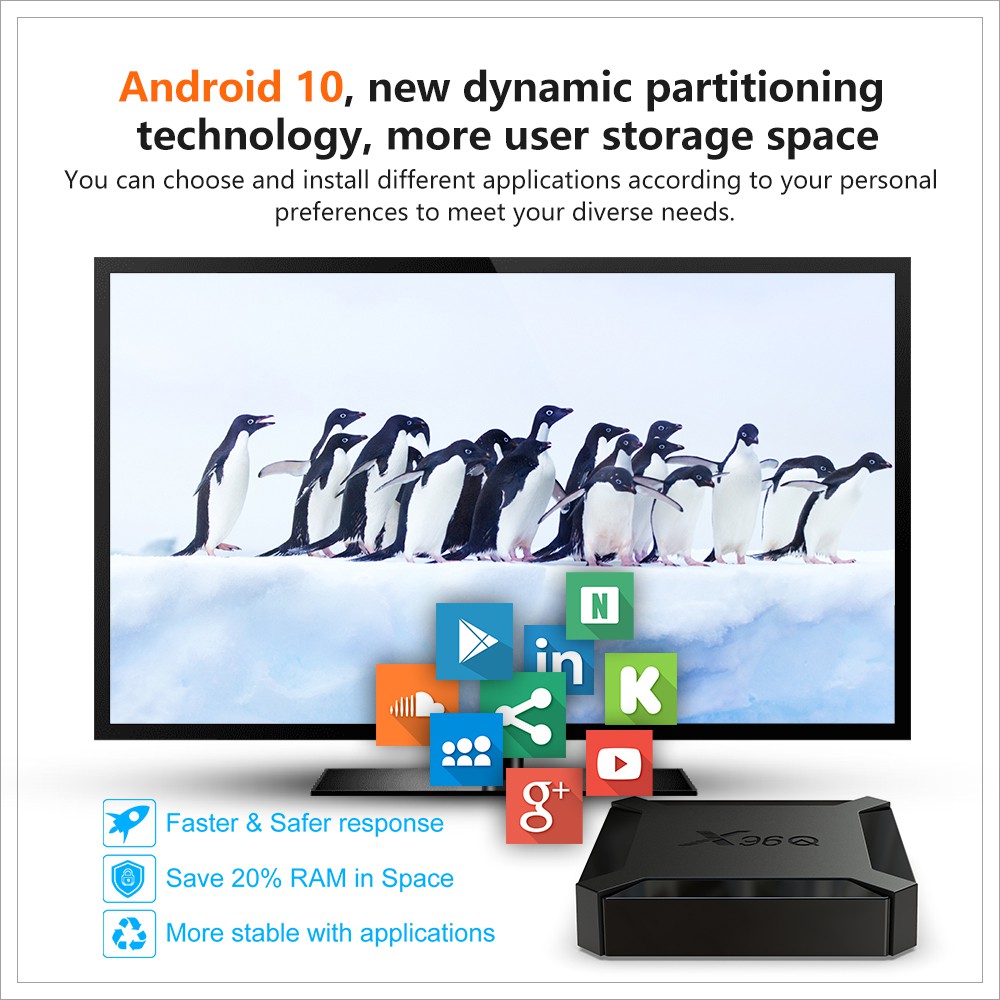 Đầu thu TV Pulierde X96Q hỗ trợ Android 10 CPU H313 2.4GHz Wifi RAM 2G ROM 16G