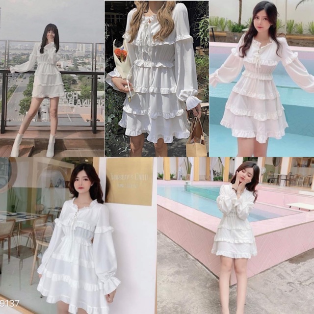 Đầm Alex dress thiết kế độc lạ chất kate lụa eo bo chun co giãn