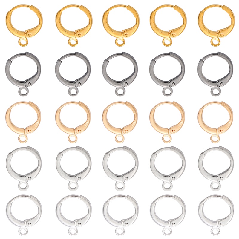 Set 10 vòng gắn khuyên tai mạ đồng thau cỡ 1mm làm đồ trang sức thủ công DIY