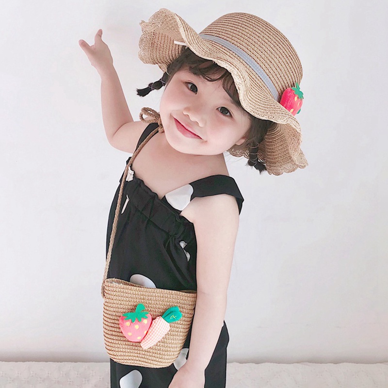 Nón Cối Đi Biển Hoạ Tiết Hoa Cho Bé Gái