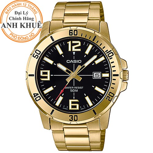 Đồng hồ nam dây kim loại Casio Anh Khuê MTP-VD01G-1BVUDF