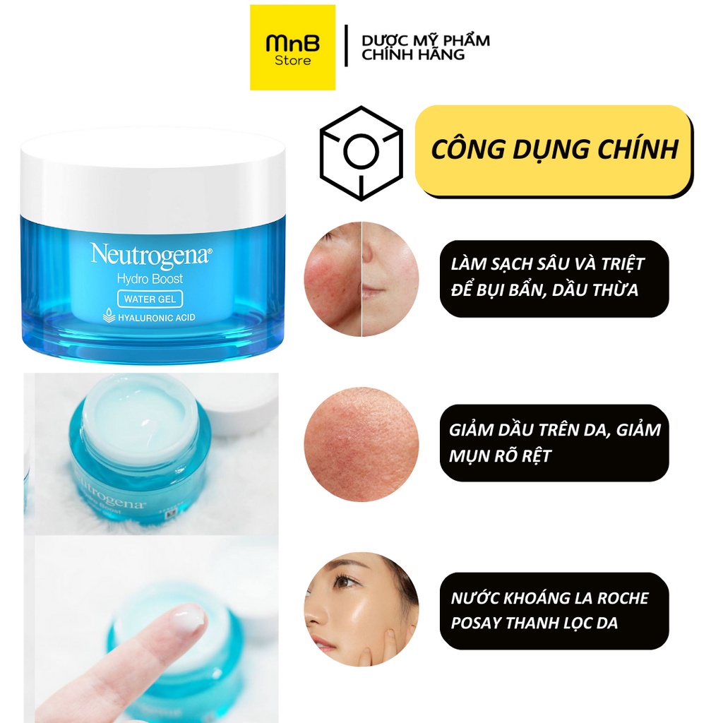 Kem dưỡng ẩm Neutrogena Hydro Boost Water Gel cho da dầu mụn an toàn và mỏng nhẹ 48g