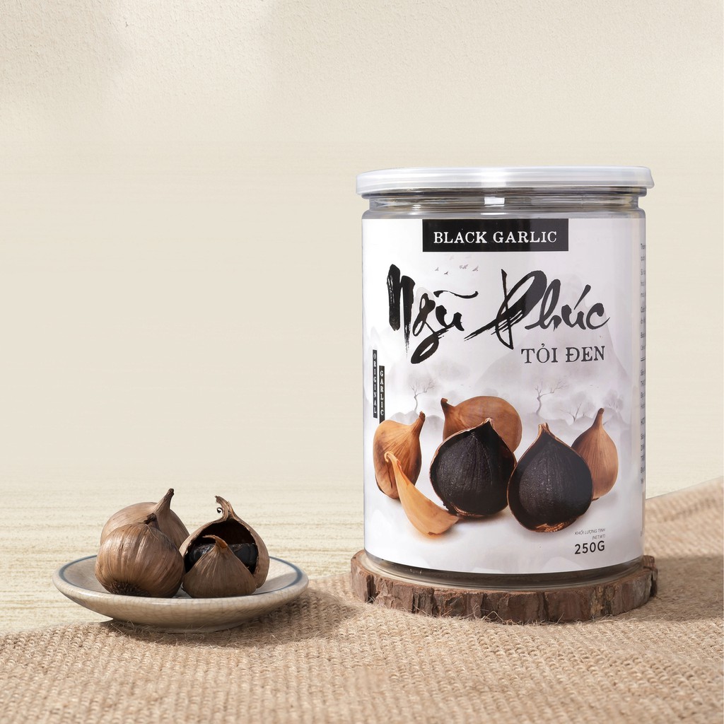 Tỏi đen cô đơn Ngũ Phúc hộp 250g | Lên men tự nhiên 60 ngày không sử dụng chất bảo quản