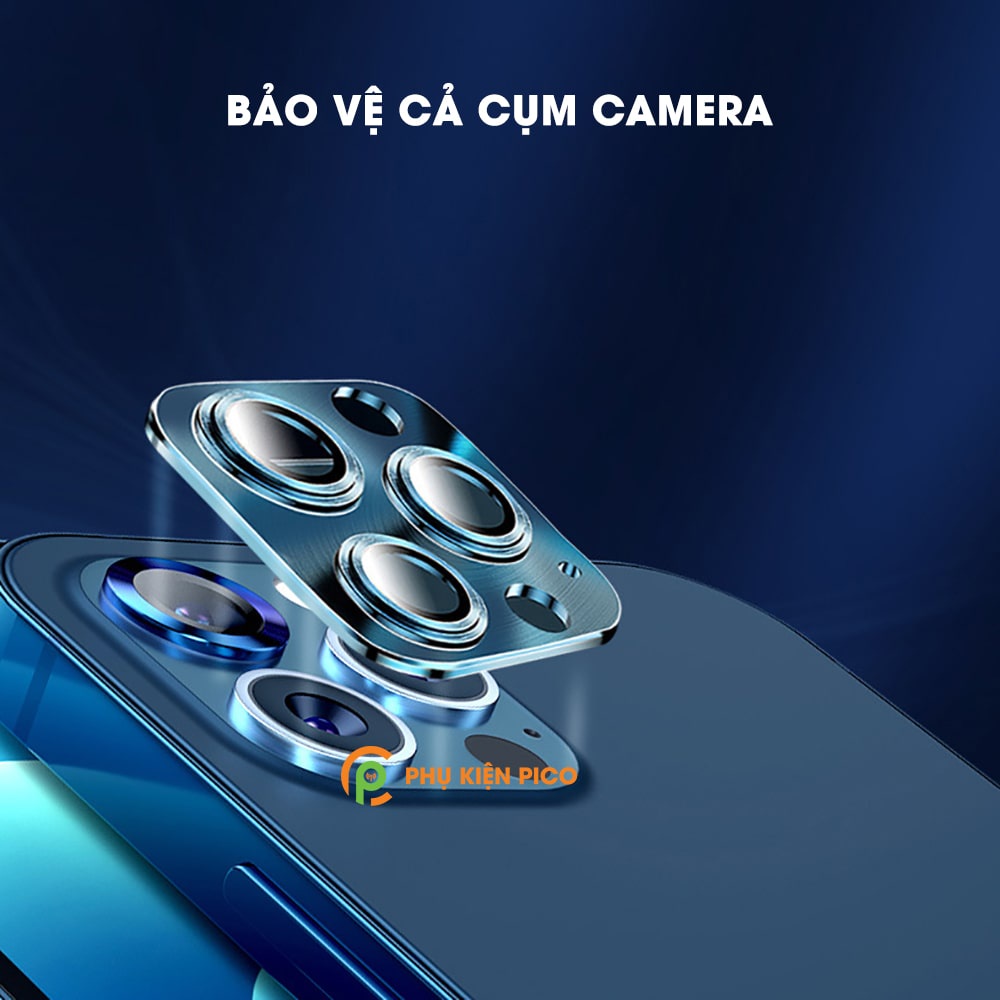 Dán camera Iphone 13 Pro Max / 14 Pro Max - Khung nhôm bảo vệ camera Iphone 13 Pro Max kèm kính cường lực