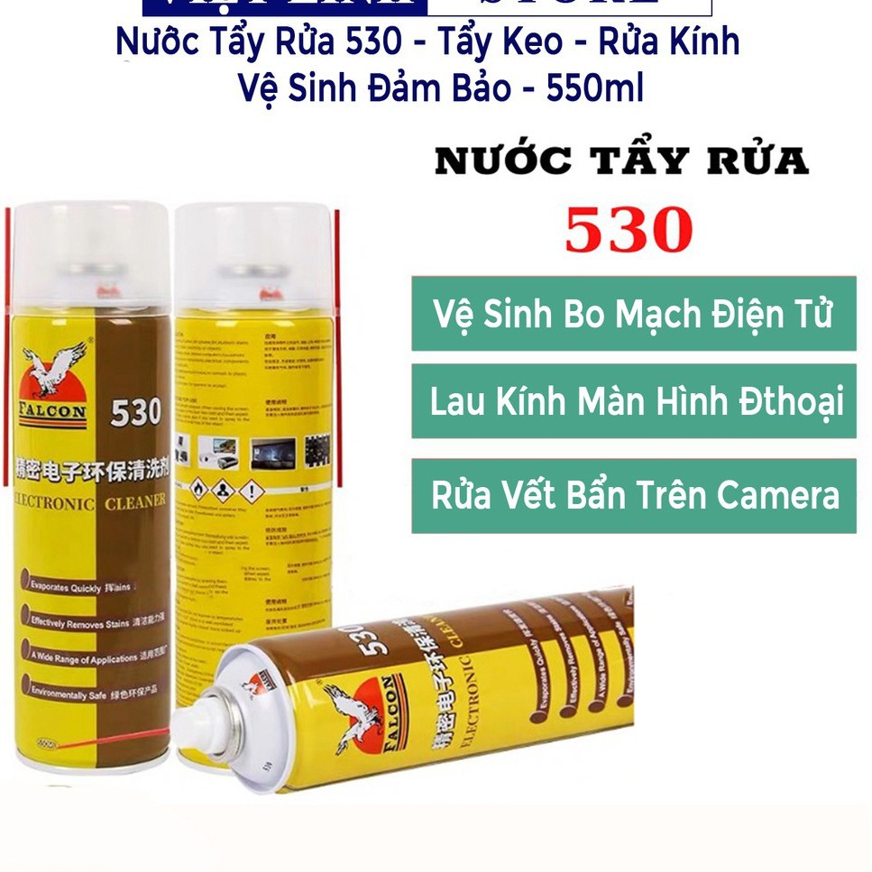 Nước Lau tảy Keo 530. Nước Vệ Sinh màn hình điện thoại laptop máy tính, xịt rửa lỗ loa, chân sạc an toàn
