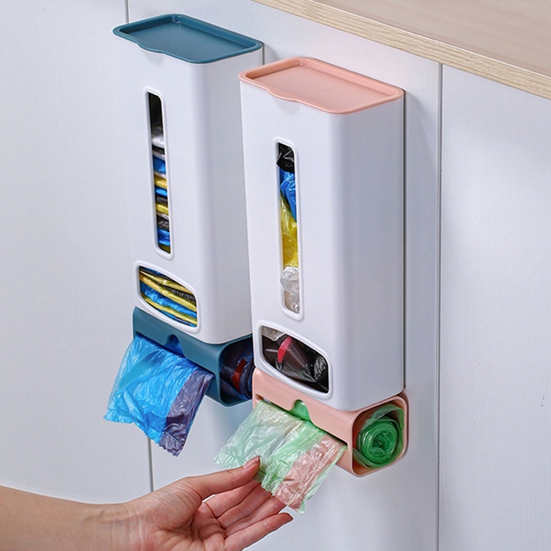 Hộp Đựng Túi Rác Gắn Tường Đa Năng Bằng Nhựa Tiện Lợi Dành Cho Nhà Bếp