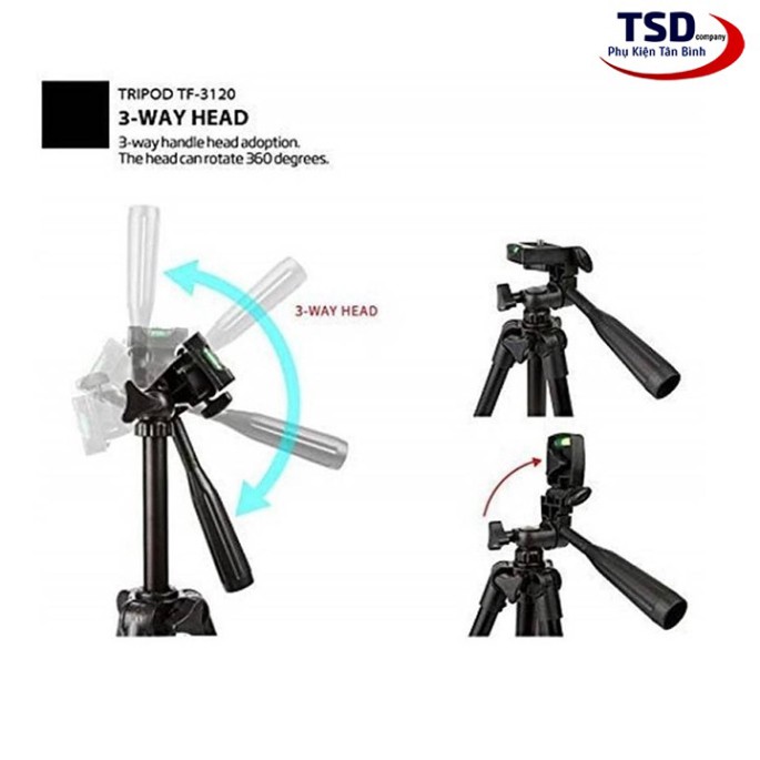 Giá đỡ điện thoại máy ảnh 3 chân, Tripod 3120 Tặng kẹp điện thoại, Giá đỡ chụp hình, quay phim Educase86