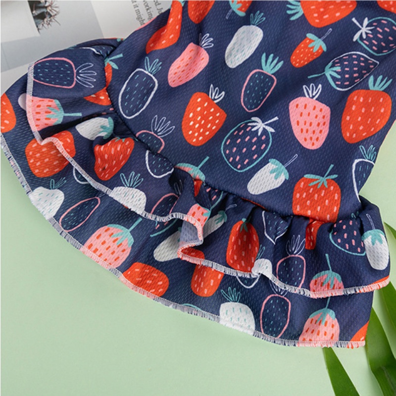 Đầm Hai Dây In Họa Tiết Dễ Thương Thời Trang Cho Cún Cưng Shih Tzu