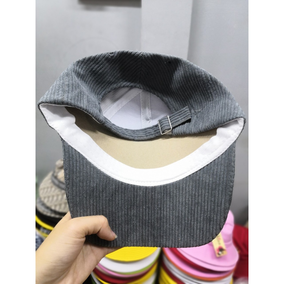 Nón lưỡi trai Nam Nữ Thể Thao Phong Cách Thời Trang Chất Vải Nhung Gân Tăm Thêu Sư Tử - BL135