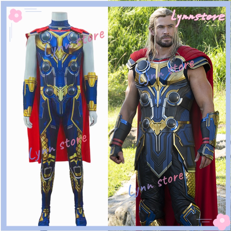 Trang phục Cosplay Thor Odinson Trang phục Trẻ em Người lớn Trang phục Thor: Tình yêu và Thunder Blue Outfit cho Đạo cụ Armor Cape Cosplay Suit