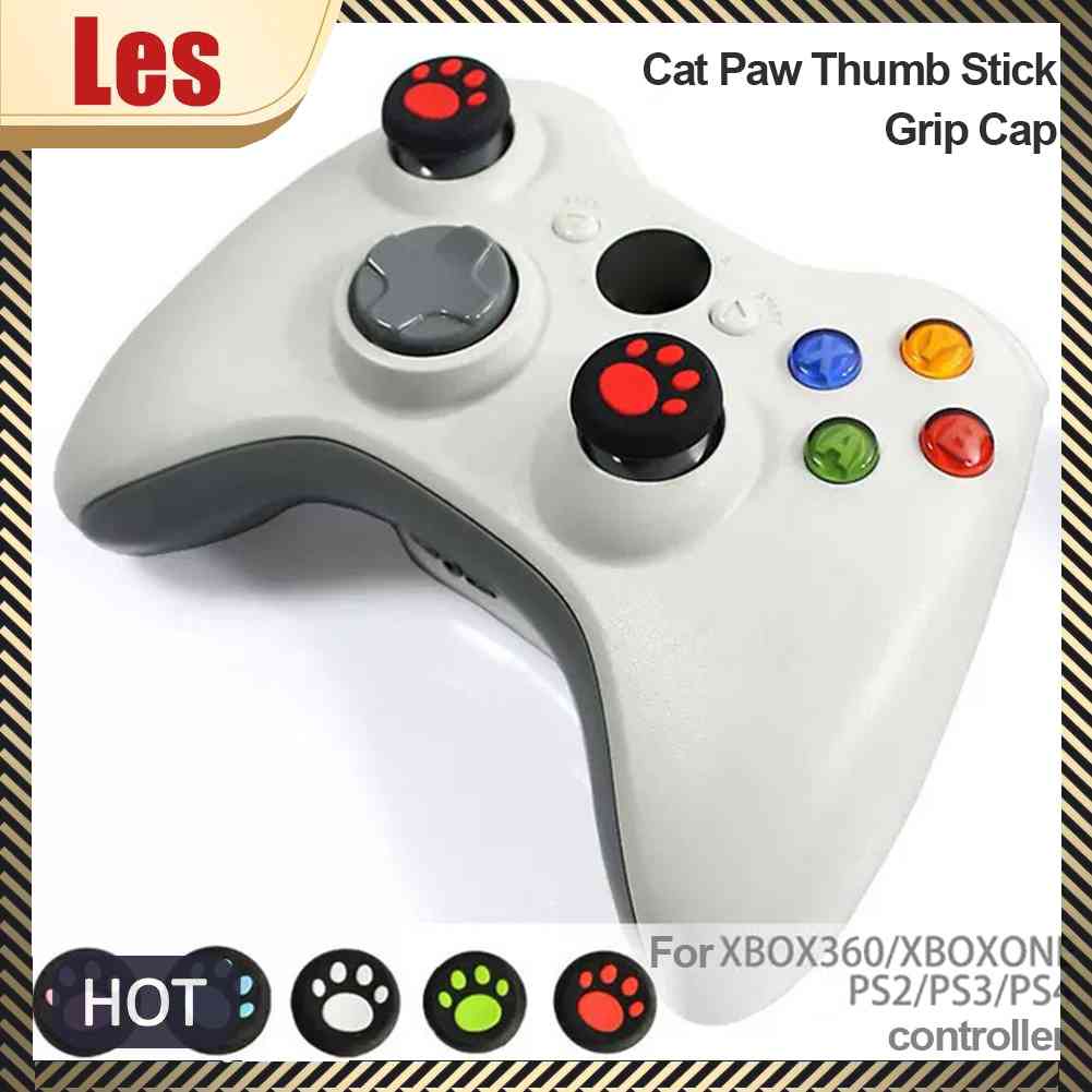 Set 4 Nút Bấm Hình Chân Mèo Bằng Silicon Cho Tay Cầm Chơi Game PS5 PS4 PS3 Xbox One 360