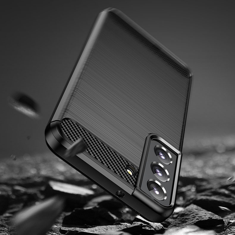 Ốp lưng dẻo Samsung S21 Fe 5G, S22 5G, S22 Plus 5G, S22 Ultra 5G vân sợi cacbon chống sốc, chống vân tay Rugger Amor