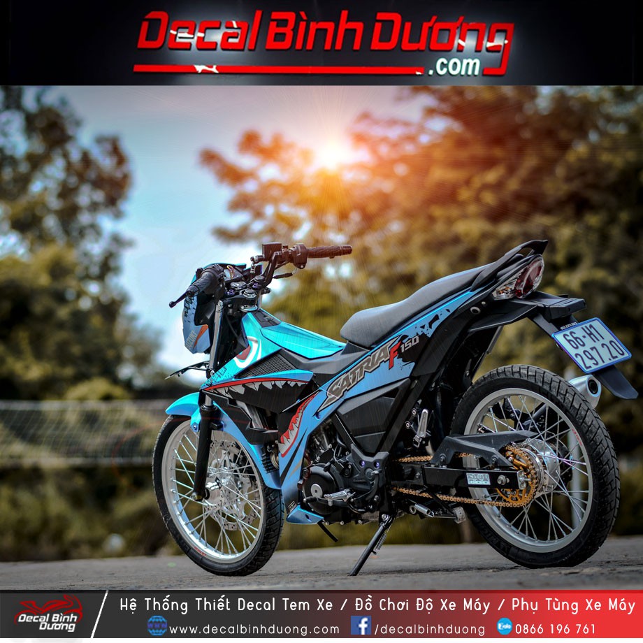 Tem Trùm Suzuki Satria 🍀 FREE SHIP 🍀 Màu Sắc 85% - Xanh Đen