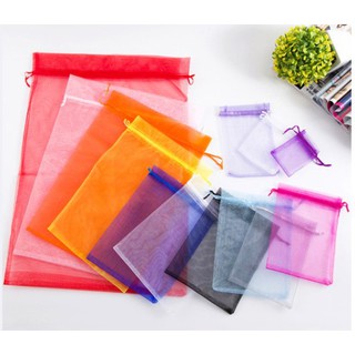 Phụ liệu làm đồ handmade - Túi lưới trơn rút nhún gói quà