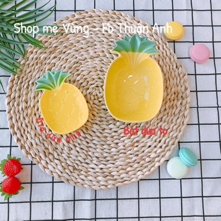 Đĩa/Bát sứ hình quả DỨA/THƠM đẹp cho bé ăn dặm