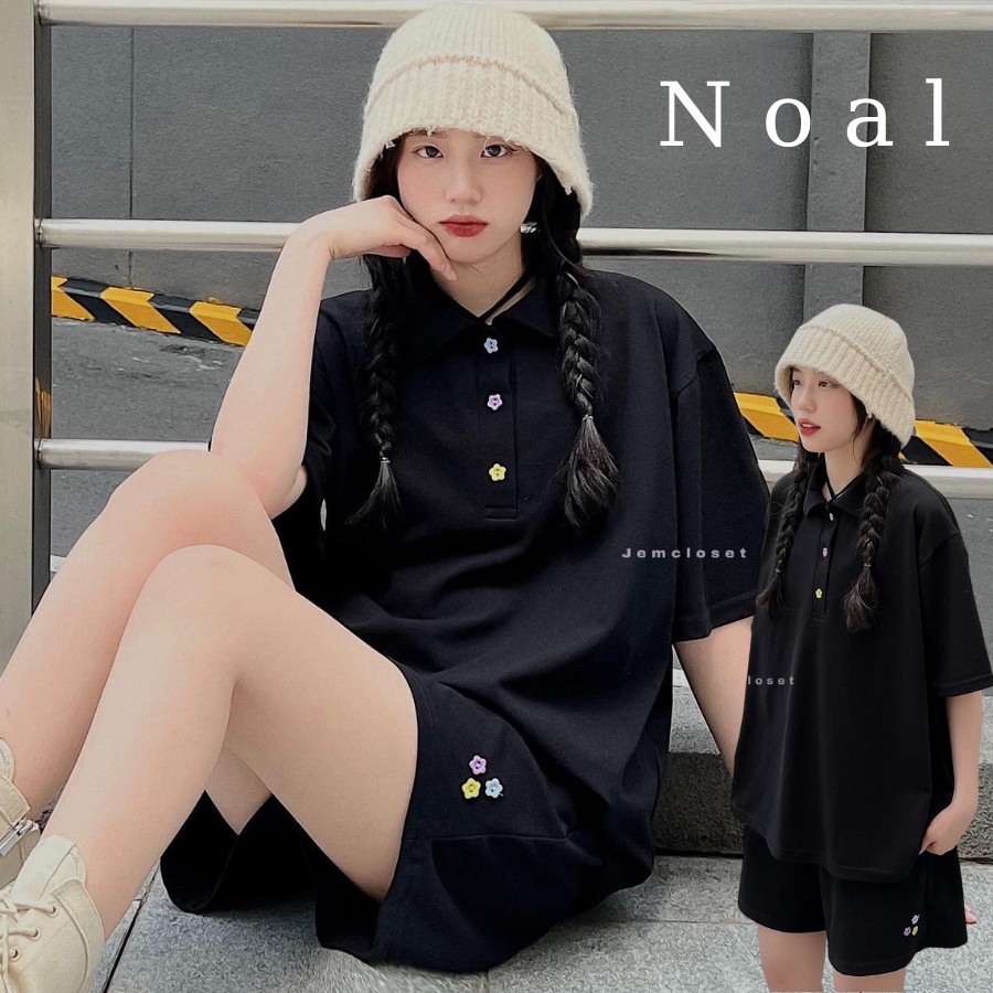 Set Bộ Quần Áo Nữ Đi Chơi JEM CLOSET Chất Vải Cá Sấu Form Rộng Style Hàn Nhẹ Nhàng NOAL 8128