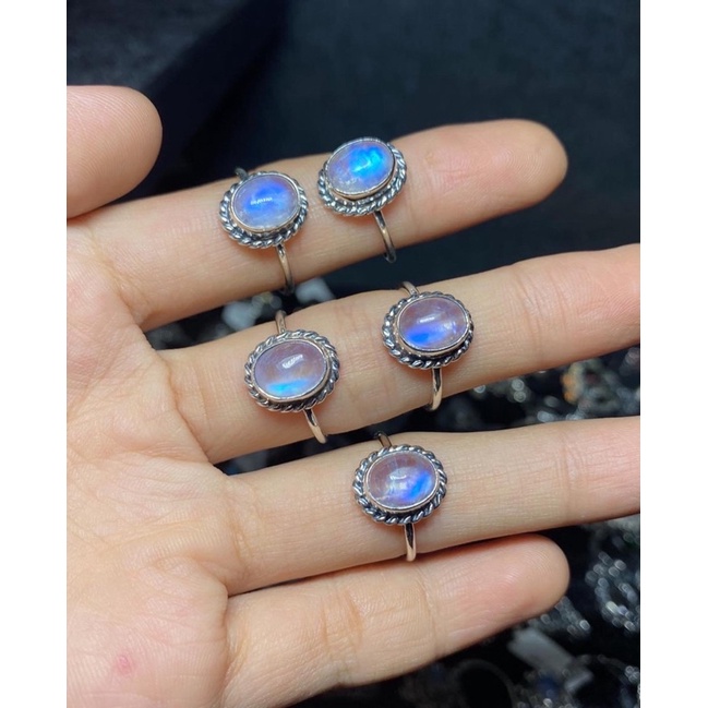 nhẫn bạc 950 đá moonstone!