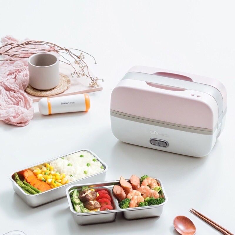 Hộp cơm cắm điện giữ nhiệt 2 tầng Bear DFHB10J2 nhỏ gọn thể mang theo Tuli Store