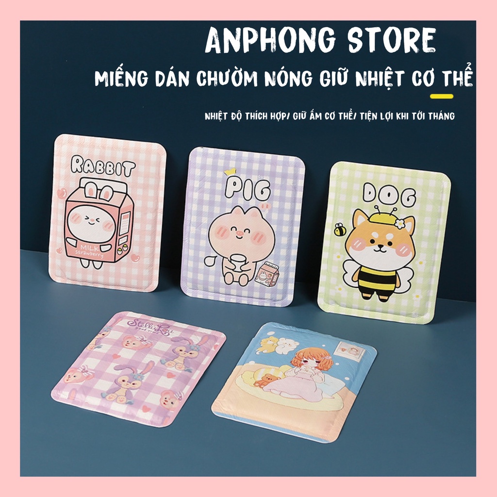 Miếng Dán Giữ Nhiệt Cơ Thể, Chườm Nóng Cơ Thể Miếng Dán Đau Bụng Kinh Hương Liệu Thiên Nhiên Hình Dáng Dễ Thương.