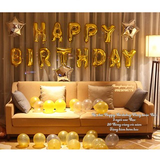 [Tặng kèm bơm keo và số tuổi, nhắn cho shop chọn số] Set bóng trang trí sinh nhật lãng mạng mẫu HOT