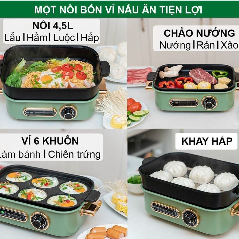 NỒI LẨU ĐIỆN ĐA NĂNG 4 IN 1 CAO CẤP CHÍNH HÃNG SEKA SK86 BẢO HÀNH 1 NĂM