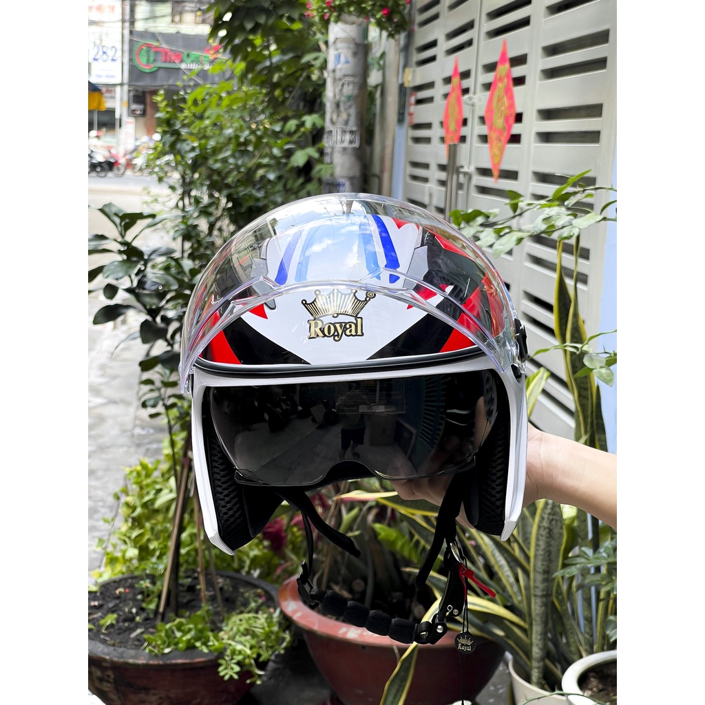 MŨ BẢO HIỂM ROYAL M268 3/4 2 KÍNH TEM DRAGON BOY CHÍNH HÃNG, BẢO HÀNH 12 THÁNG