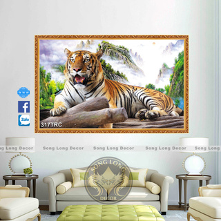 TRANH DÁN TƯỜNG 3D NGOẠ HỔ, TRANH DÁN TƯỜNG CON HỔ - TRANH CON CỌP - TRANH RỒNG HỔ