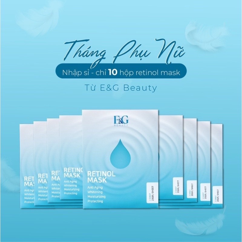 Mặt nạ retinol mask E&G Beauty trắng da trẻ hóa làn da hộp 3 miếng chính hãng