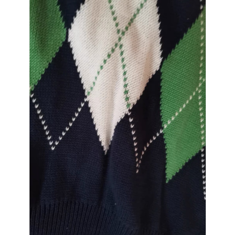 [Có sẵn+ảnh thật] Áo gile len croptop nữ cổ chữ V hoạ tiết quả trám phong cách hàn quốc | BigBuy360 - bigbuy360.vn