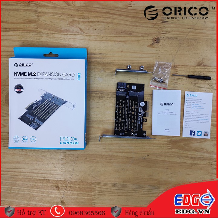 Khay gắn SSD M.2 NVMe và M.2 SATA vào mainboard máy tính bàn  thông qua khe PCI-E X4, X8 hoặc X16