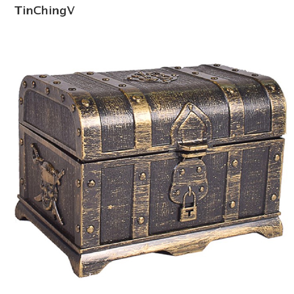 1 Hộp Kho Báu Có Khóa Dùng Trang Trí Tiệc Cưới Phong Cách Retro