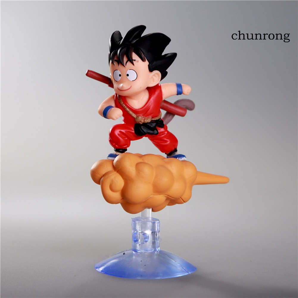 CR+Cute Dragon Ball Goku PVC Action Figure Suction Cup Toy Car Window Mirror Decor