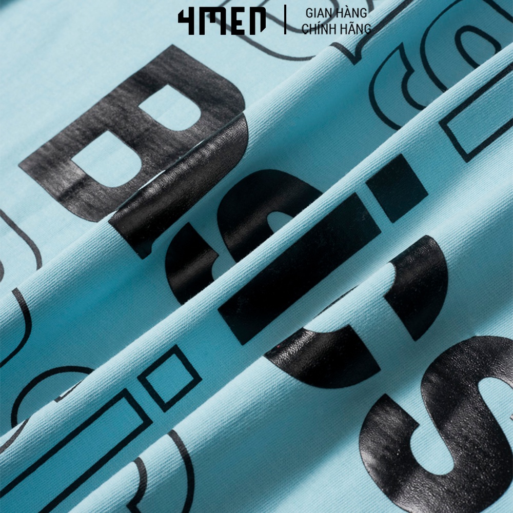 Áo Thun Nam 4MEN AT070 cổ tròn, tay ngắn, form Regular in chữ Back To Basics trẻ trung, năng động, thoáng mát có độ co g