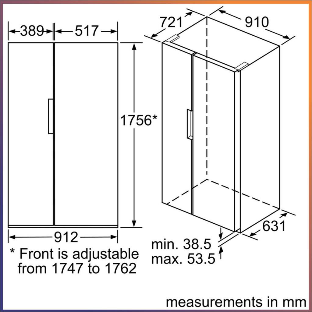 Tủ Lạnh Side By Side Bosch KAN92VI35O - Seri 4 TGB nhập khẩu nguyên chiếc ( Bảo Hành 3 Năm )