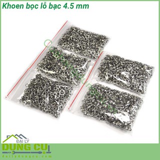Túi 500 khoen ore màu bạc kích thước 4-5-6mm