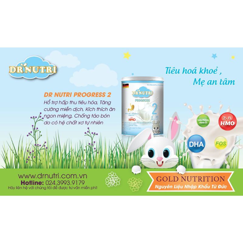 Sữa Dr Nutri 6-36 tháng 900gam nhập khẩu Đức giúp tiêu hóa khỏe,tăng cân tự nhiên