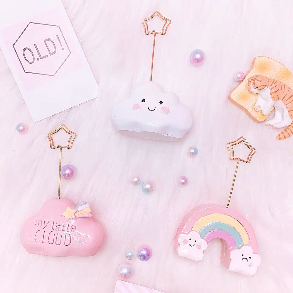 <24h delivery>W&G Cute cartoon message holder business card holder desktop photo label sticky note holder vertical small clip decorative ornaments