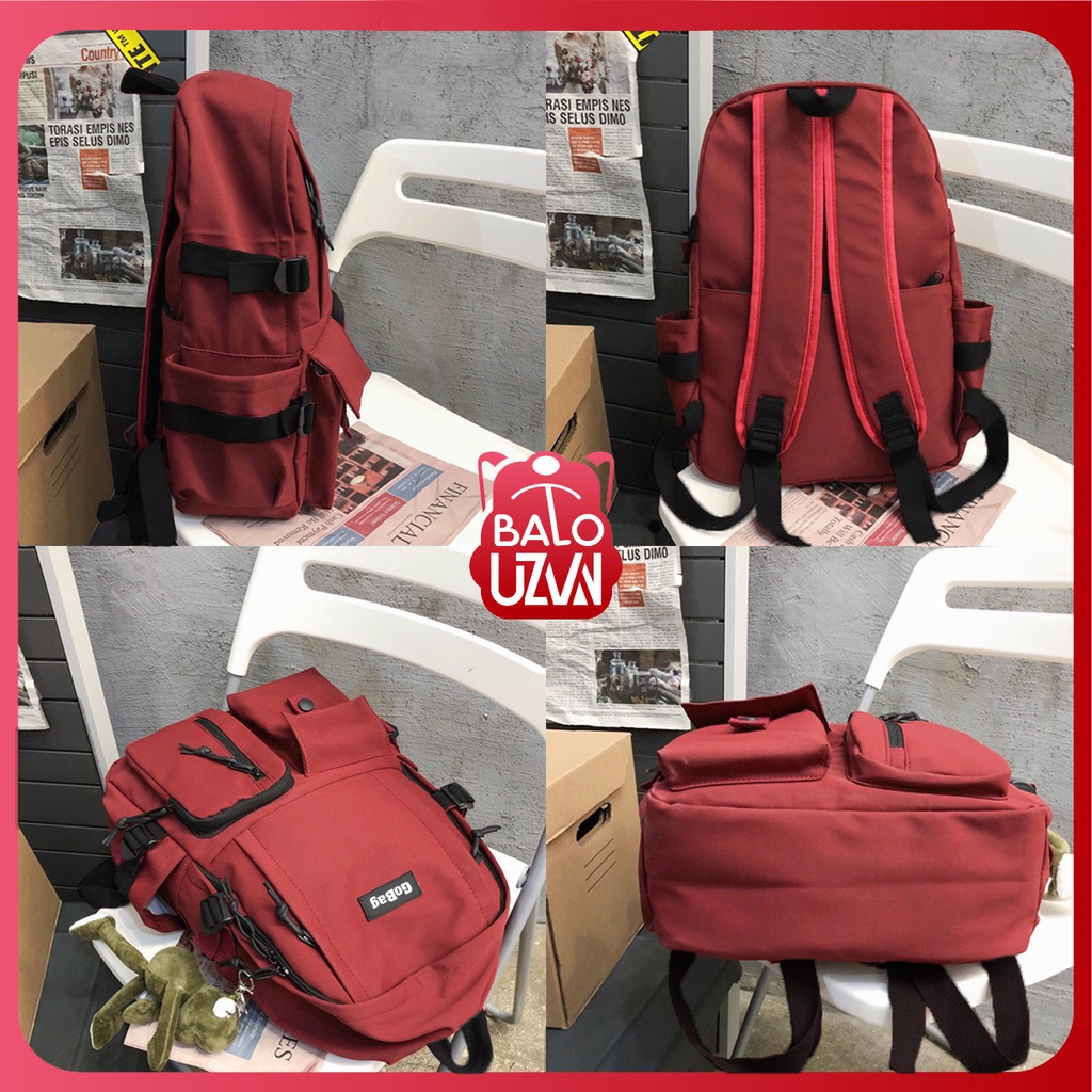 Balo đi học nam nữ Ulzzang basic chống nước, cặp sách laptop phong cách Unisex Hàn Quốc dành cho học sinh, sinh viên.