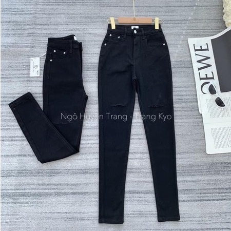 Quần Skinny Jean Rách Gối Lưng Cao Co Giãn 4 Chiều - hàng cao cấp - thiết kế độc quyền - ảnh thật 100% chính chủ Trang K