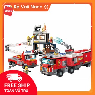 Bộ xếp hình qman 2810 – tiểu đội cứu hỏa
