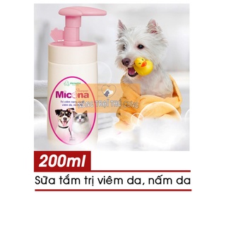 Sữa tắm micona nấm da, viêm nang lông, viêm da, dưỡng lông cho chó mèo 200ml