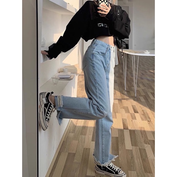 Quần Jeans Boyfriend xắn gấu